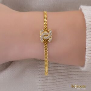 Pulseira dourada CC banhada a ouro 18k Pulseira dourada CC banhada a ouro 18k