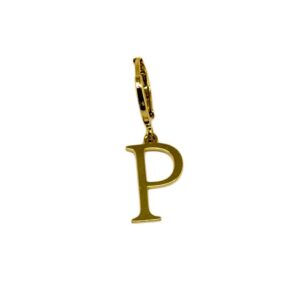 Pingente dourado letra “P” folheado a ouro 18k semijoia Pingente dourado letra “P” folheado a ouro 18k semijoia