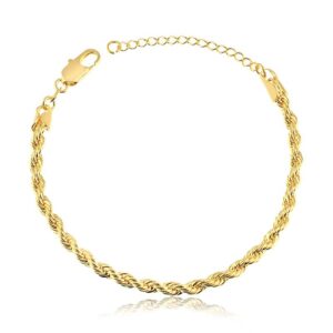 Pulseira dourada cordão baiano 5mm folheado a ouro 18k semijoia Pulseira dourada cordão baiano 5mm folheado a ouro 18k semijoia