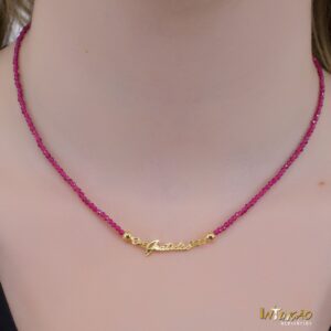 Colar Intuê cristal Gratidão banhado a ouro 18k Colar Intuê cristal Gratidão banhado a ouro 18k