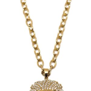 Colar folheado a ouro 18k Leão Zircônia Branca semijoia Colar folheado a ouro 18k Leão Zircônia Branca semijoia