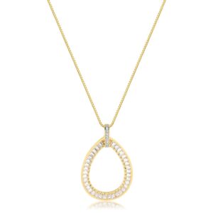 Colar Intuê dourado gota com zircônias banhado a ouro 18k semijoia Colar Intuê dourado gota com zircônias banhado a ouro 18k semijoia