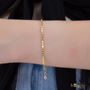 Pulseira dourada bolinhas banhada a ouro 18k Pulseira dourada bolinhas banhada a ouro 18k