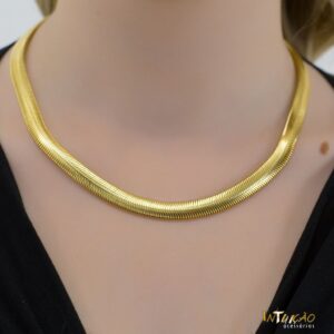 Corrente dourada maleável 8mm banhado a ouro 18k Corrente dourada maleável 8mm banhado a ouro 18k