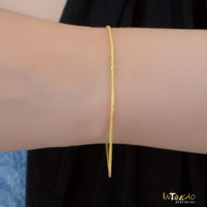Pulseira dourada Intuê 1mm diamantada banhada a ouro 18k Pulseira dourada Intuê 1mm diamantada banhada a ouro 18k