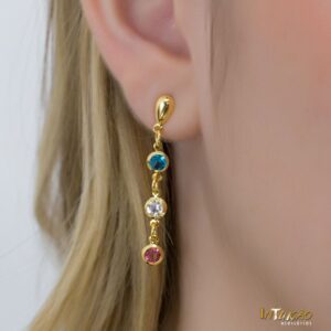 Brinco dourado colorido banhado a ouro 18k Brinco dourado colorido banhado a ouro 18k