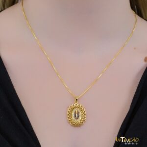 Colar Intuê Nossa Senhora Aparecida banhado a ouro 18k Colar Intuê Nossa Senhora Aparecida banhado a ouro 18k